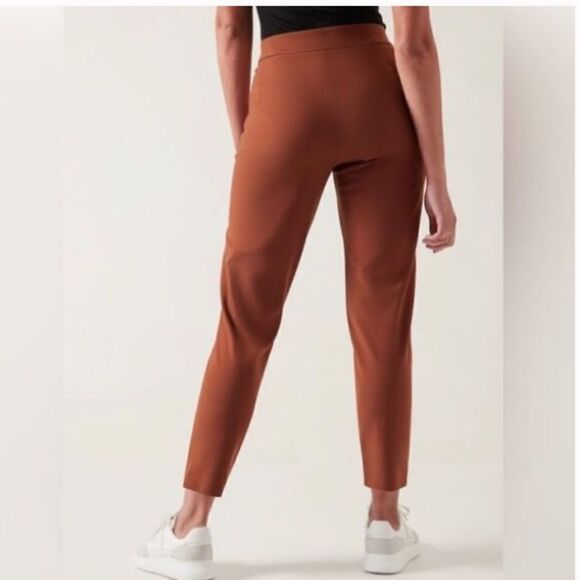 Athleta Women’s Burnt Orange Stellar Skinny Trouser in Ancient Mahogany Size 10 - Picture 2 of 11
